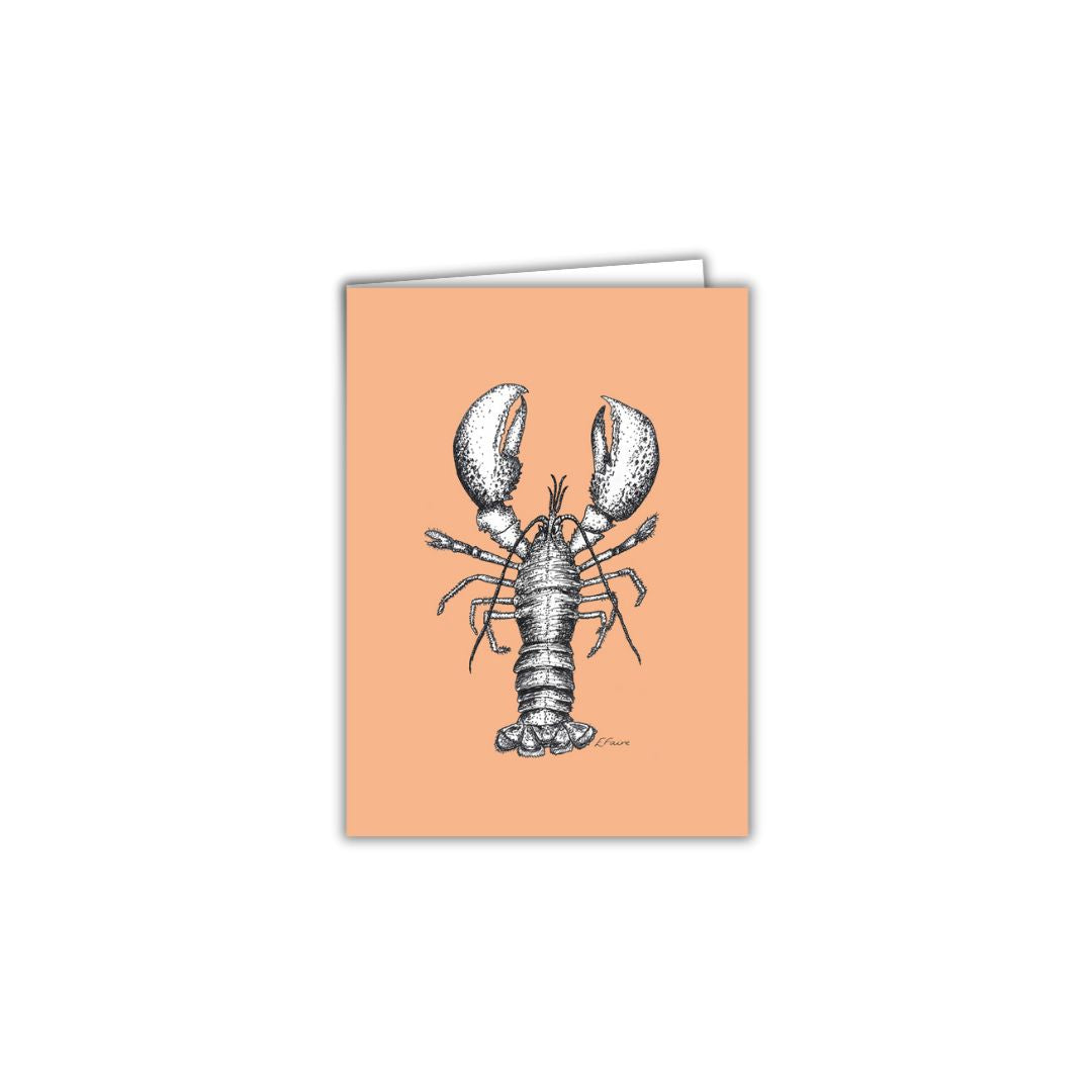 5 PASTEL 'Larry' Lobster Greetings Cards