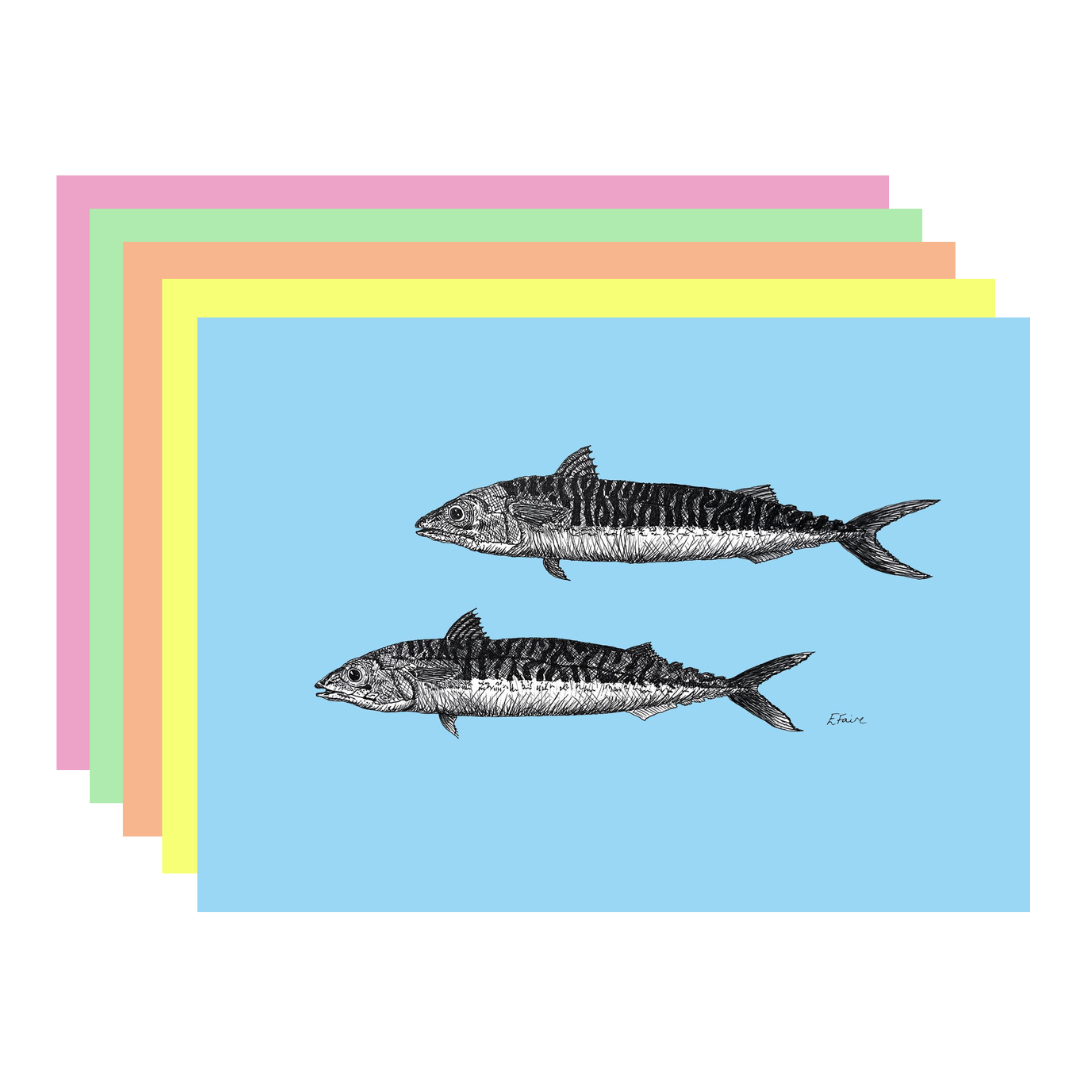 5 NEON 'Mills & Maverick' Mackerel Postcards