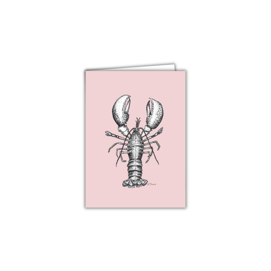 5 PASTEL 'Larry' Lobster Greetings Cards