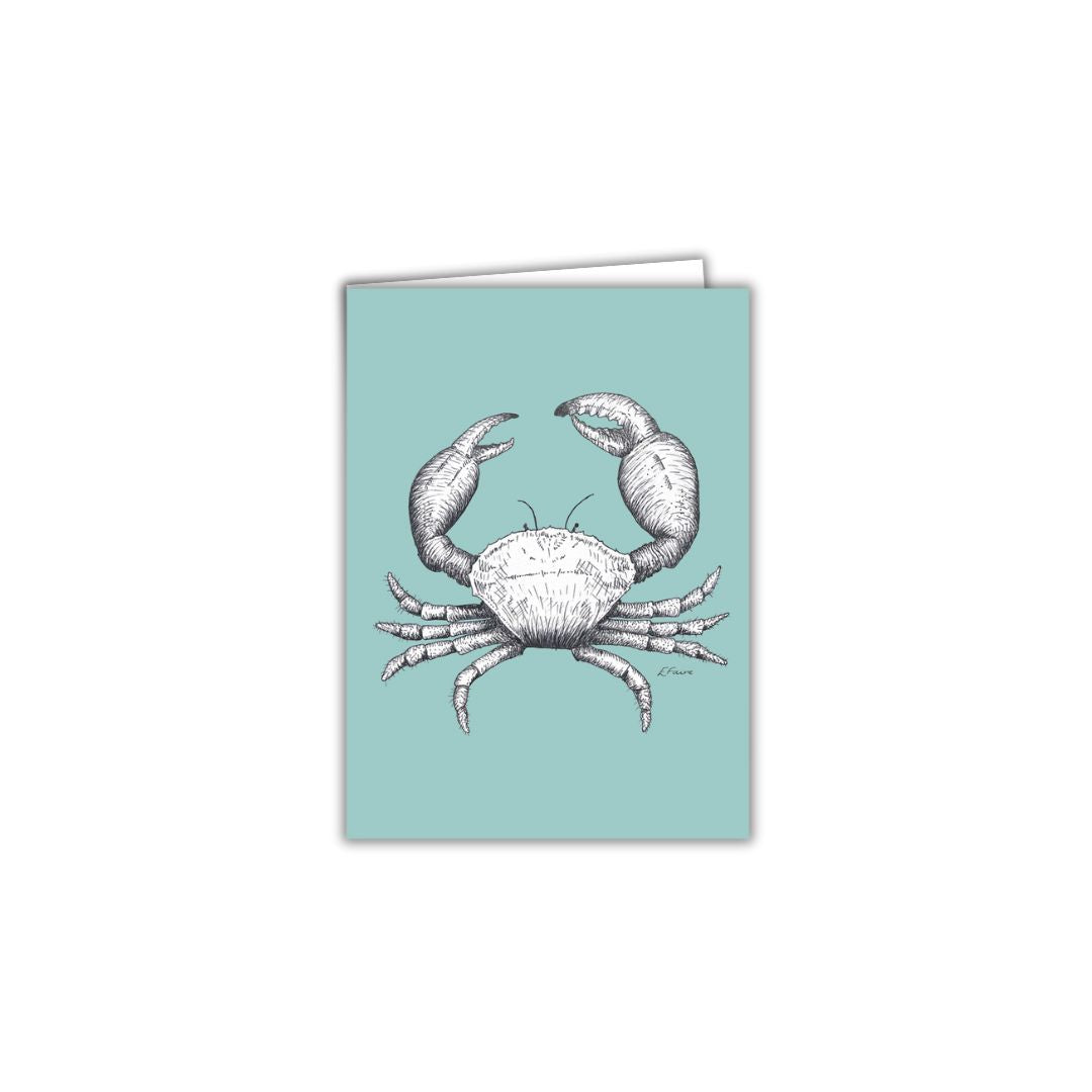 5 PASTEL 'Clive' Crab Greetings Cards