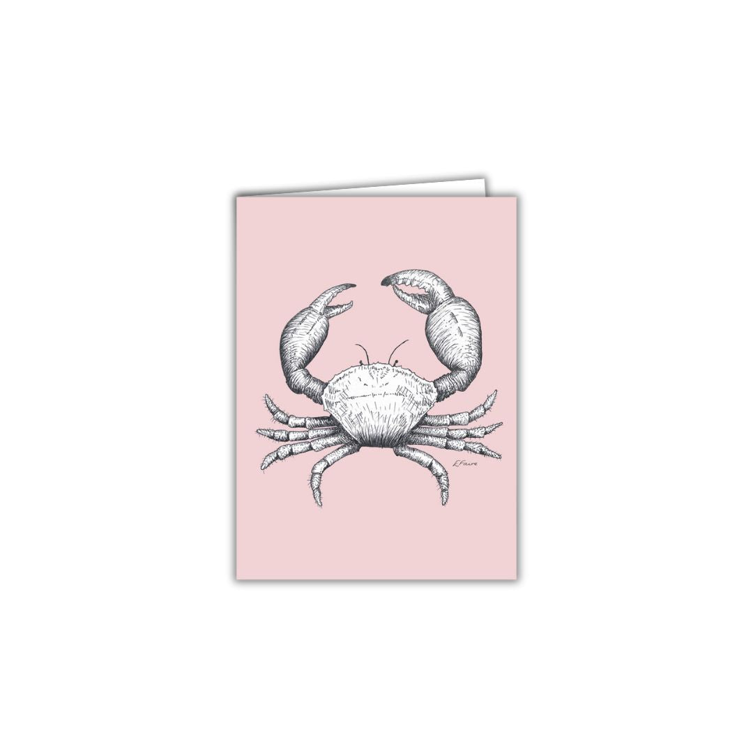 5 PASTEL 'Clive' Crab Greetings Cards