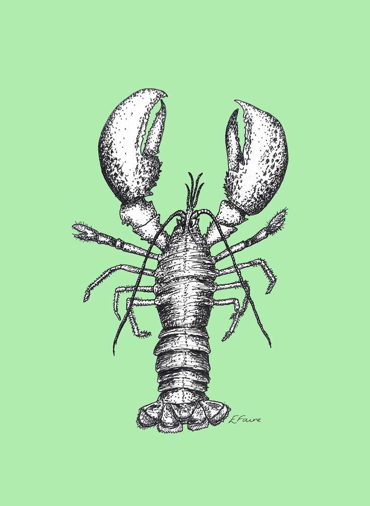 5 NEON 'Larry' Lobster Postcards