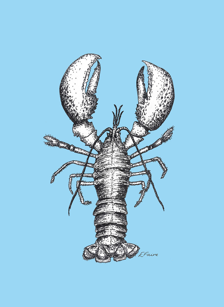 5 NEON 'Larry' Lobster Postcards