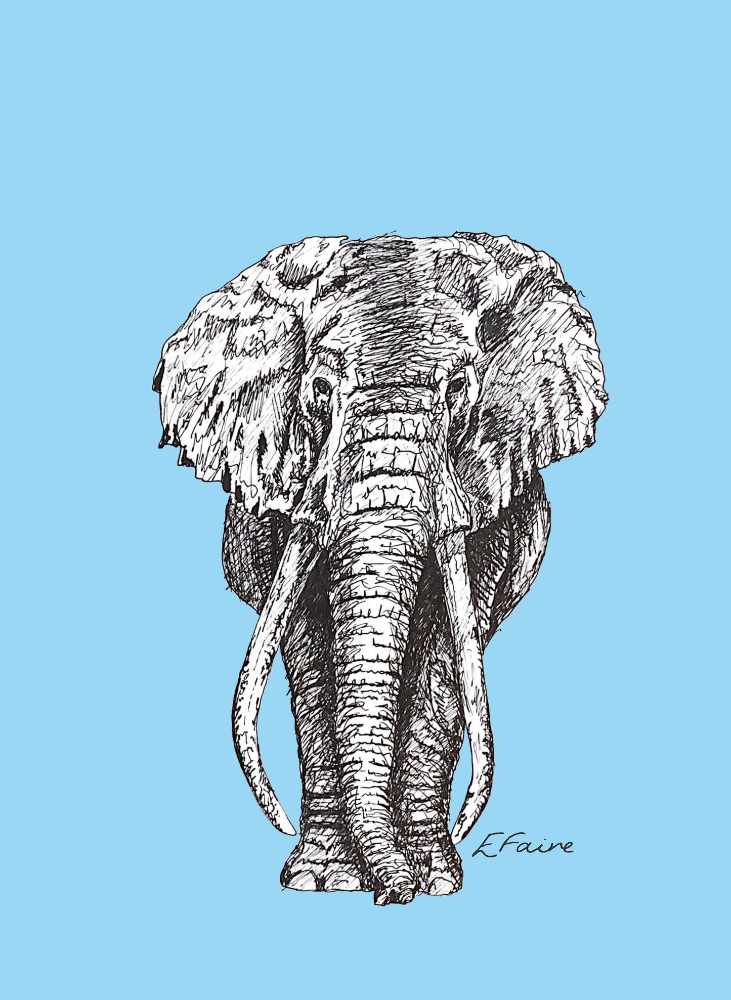 5 NEON 'Ems' Elephant Postcards