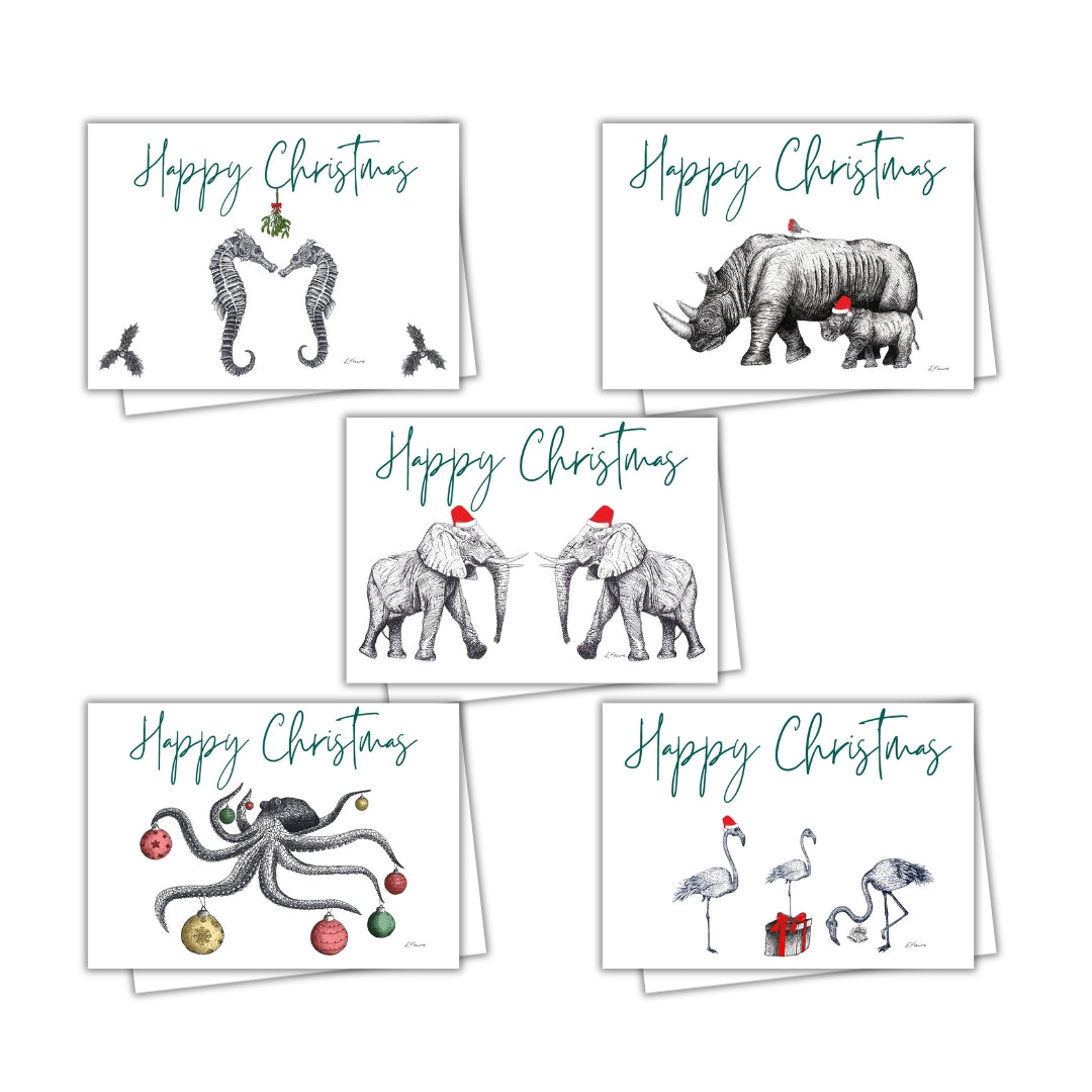 5 CHRISTMAS Collection Greetings Cards