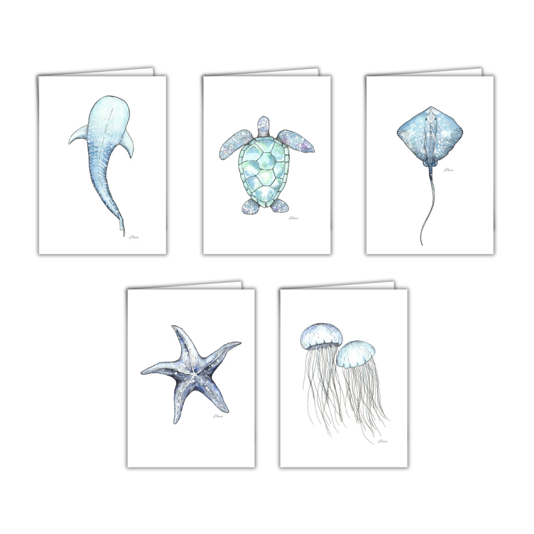 5 PORTRAIT Marine Collection Greetings Cards