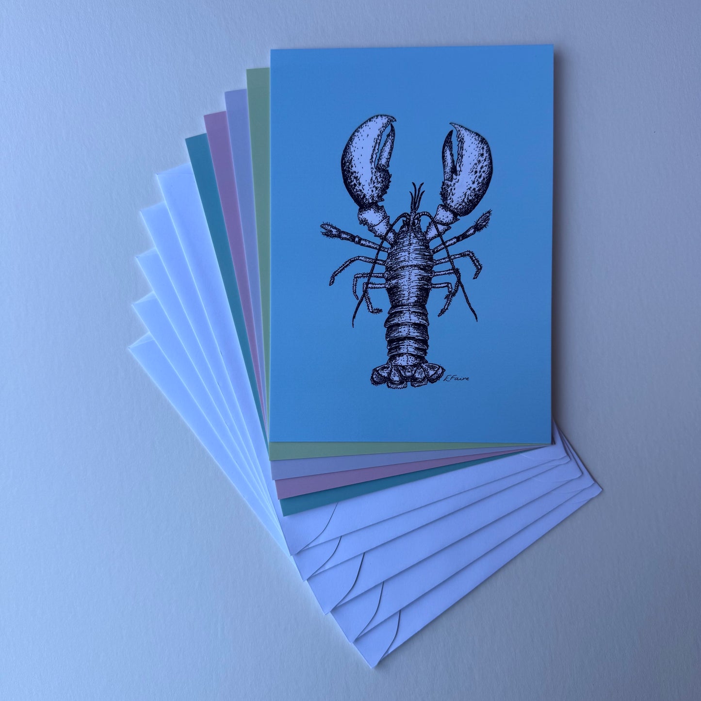 'Larry' Lobster Postcards (A6) - Pastel