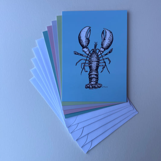 'Larry' Lobster Postcards (A6) - Pastel